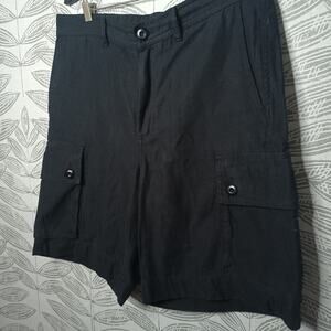 Aritzia Community Shorts Black Cotton Cargo Bermuda